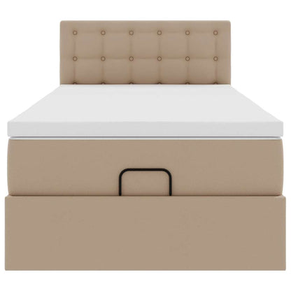 Ottoman-Bett mit Matratze Cappuccino-Braun 90x200 cm Kunstleder