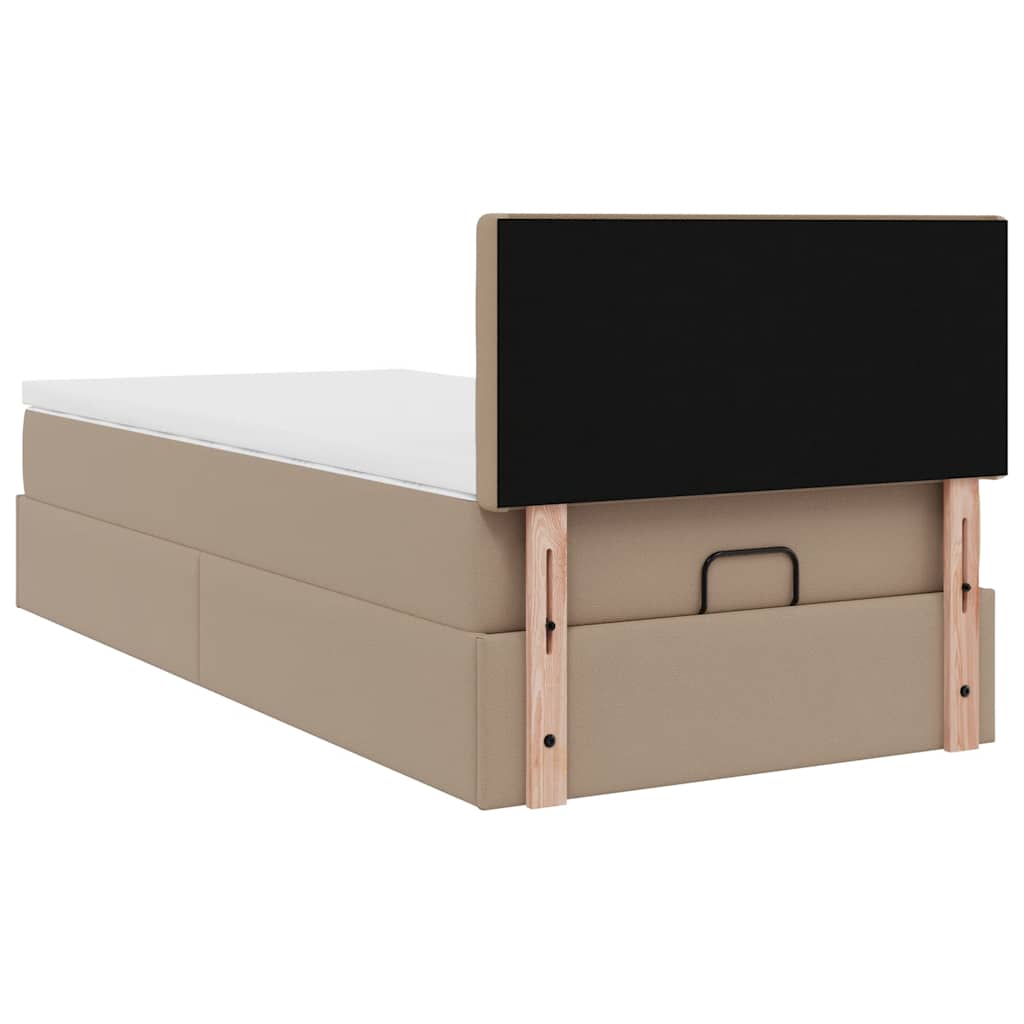 Ottoman-Bett mit Matratze Cappuccino-Braun 90x200 cm Kunstleder