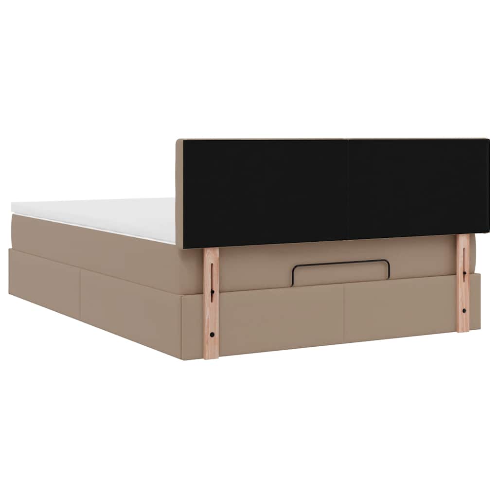 Ottoman-Bett mit Matratze Cappuccino-Braun 140x190cm Kunstleder