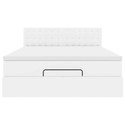 Ottoman-Bett mit Matratze Weiß 140x200 cm Kunstleder