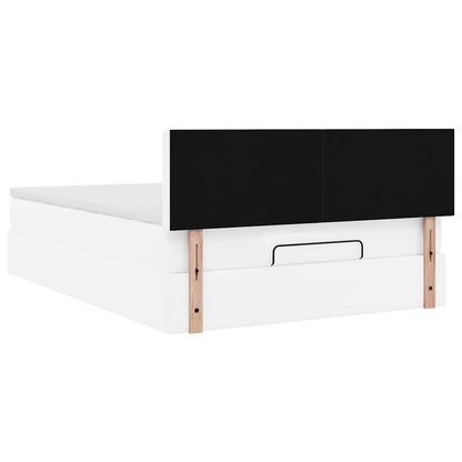 Ottoman-Bett mit Matratze Weiß 140x200 cm Kunstleder