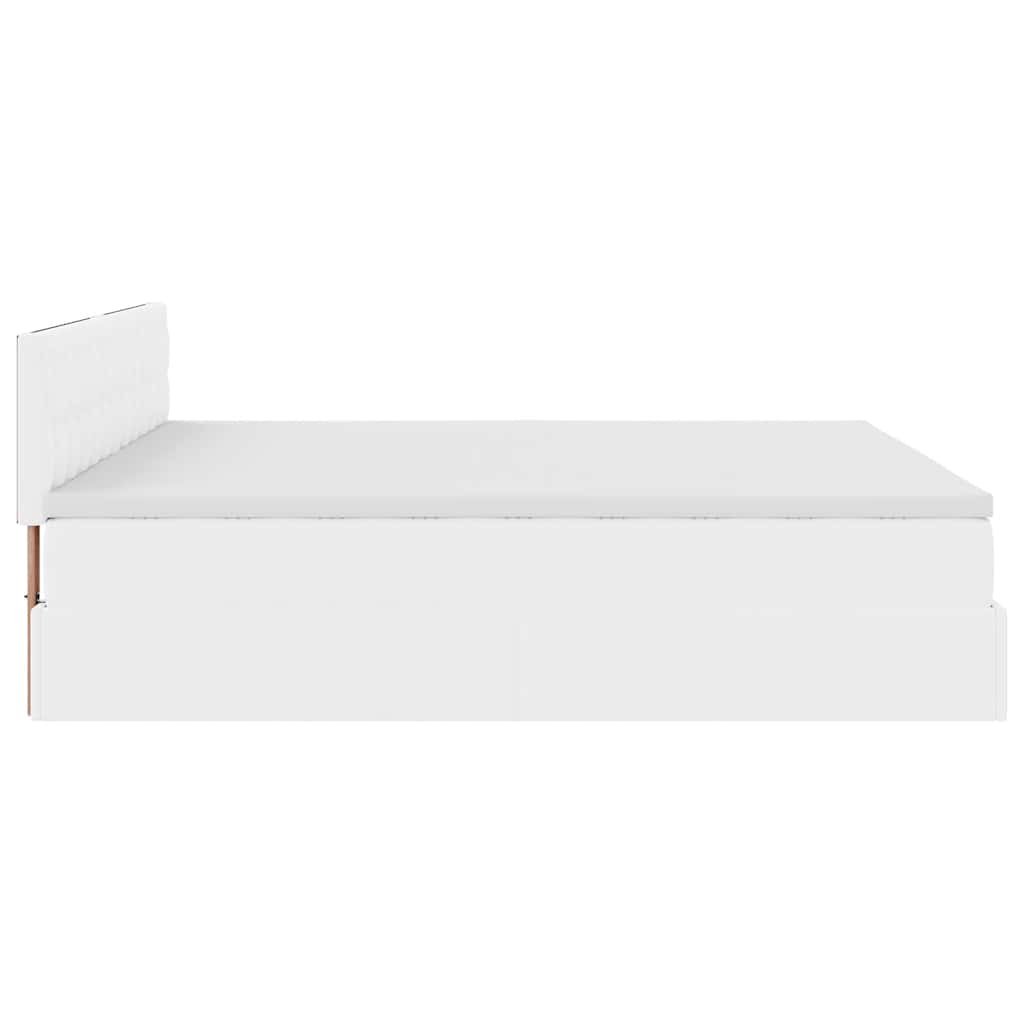 Ottoman-Bett mit Matratze Weiß 160x200 cm Kunstleder