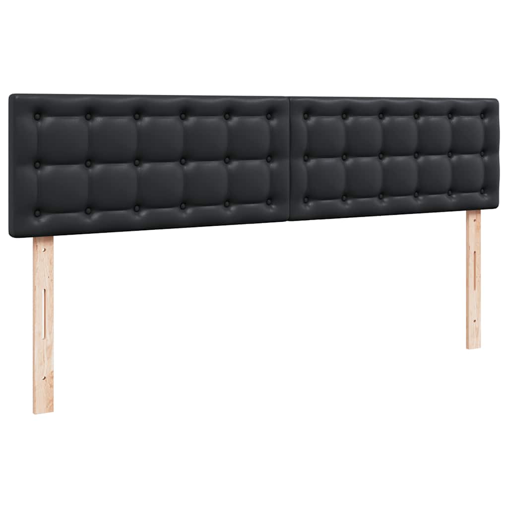 Ottoman-Bett mit Matratzen Schwarz 200x200 cm Kunstleder