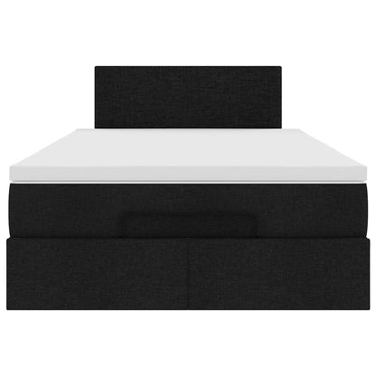Ottoman-Bett mit Matratze Schwarz 120x200 cm Stoff
