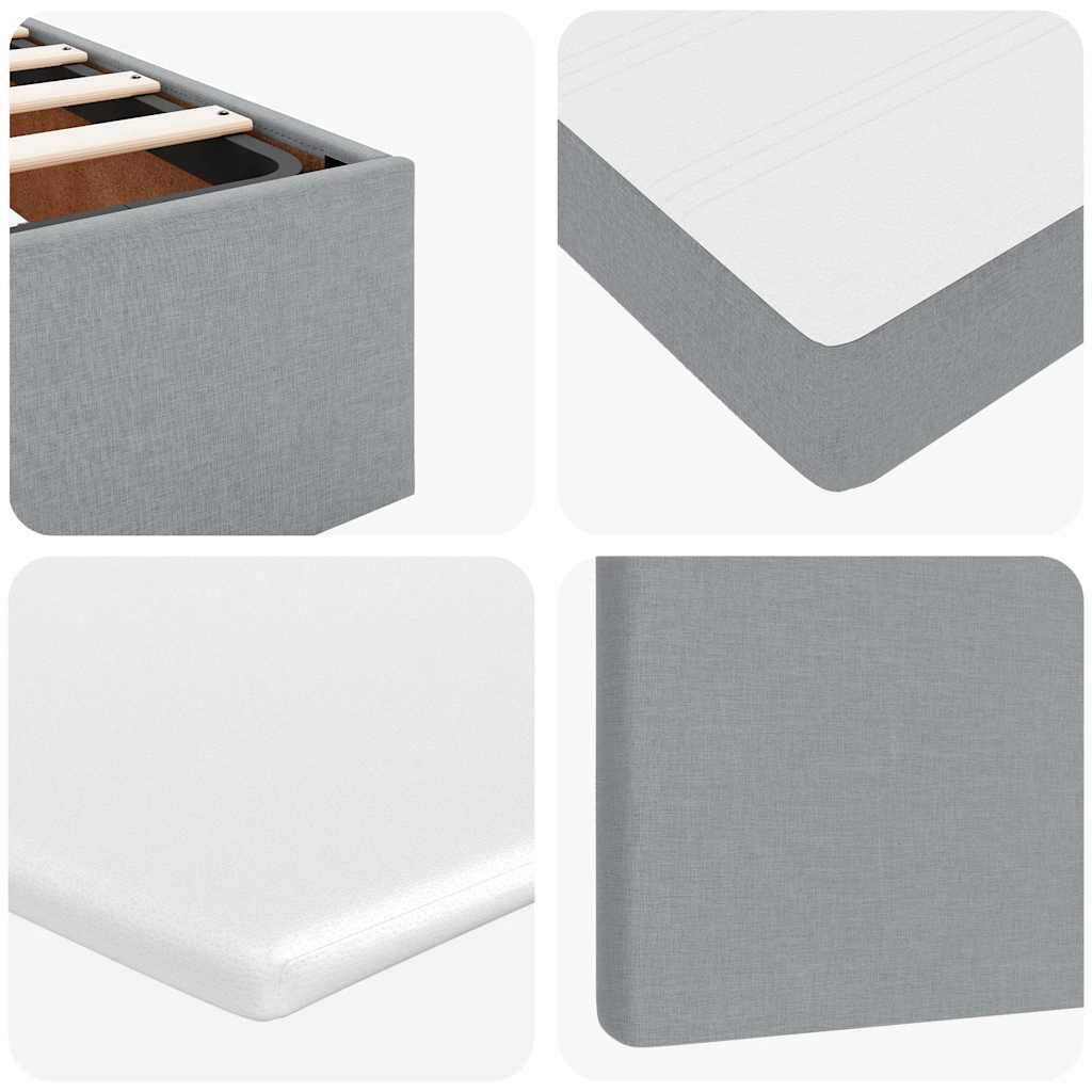 Ottoman-Bett mit Matratze Hellgrau 140x190 cm Stoff