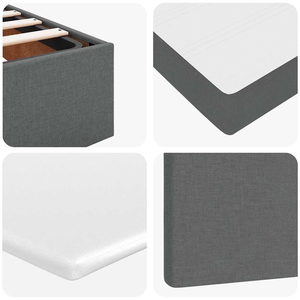 Ottoman-Bett mit Matratze Dunkelgrau 140x190 cm Stoff
