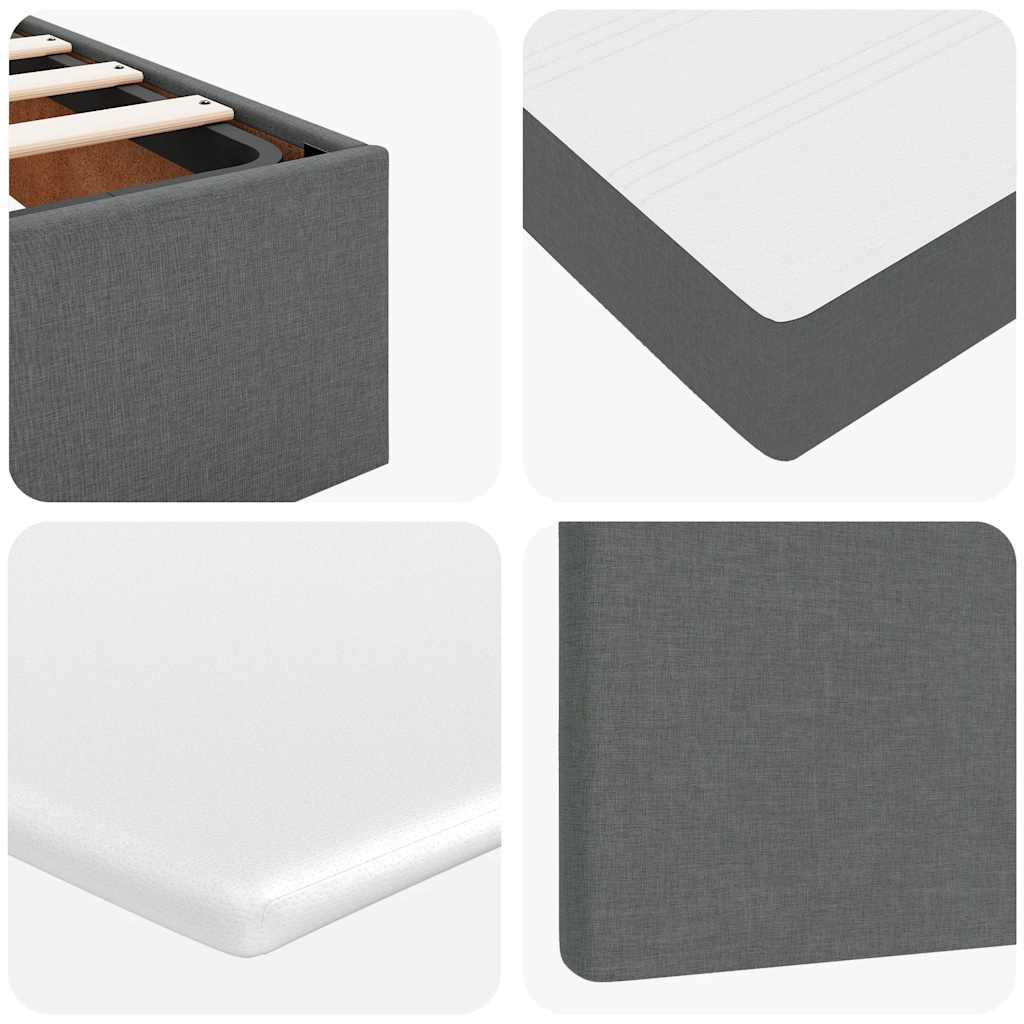 Ottoman-Bett mit Matratze Dunkelgrau 140x200 cm Stoff