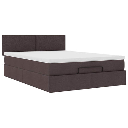 Ottoman-Bett mit Matratze Dunkelbraun 140x200 cm Stoff