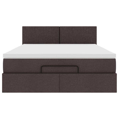 Ottoman-Bett mit Matratze Dunkelbraun 140x200 cm Stoff