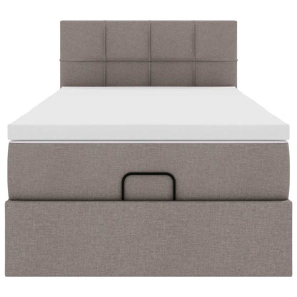 Ottoman-Bett mit Matratze Taupe 80x200 cm Stoff