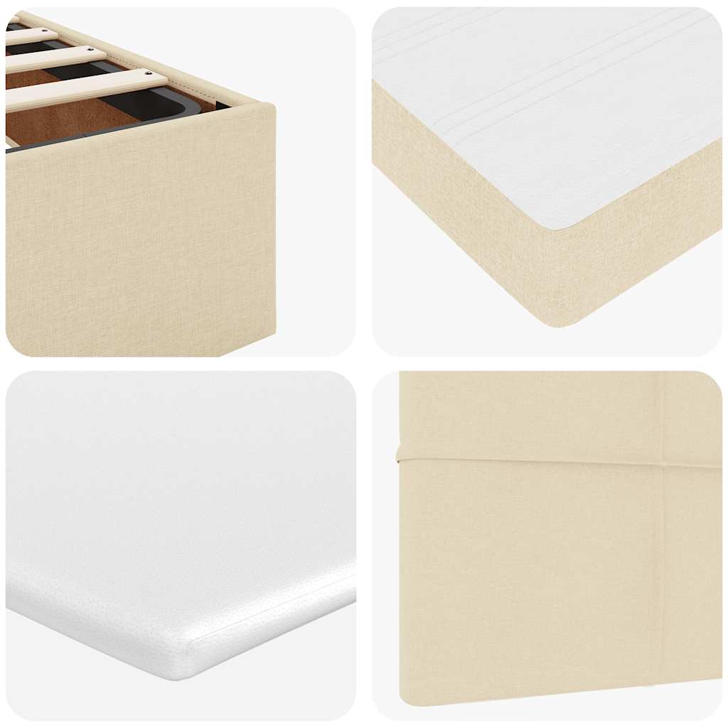 Ottoman-Bett mit Matratze Creme 90x200 cm Stoff