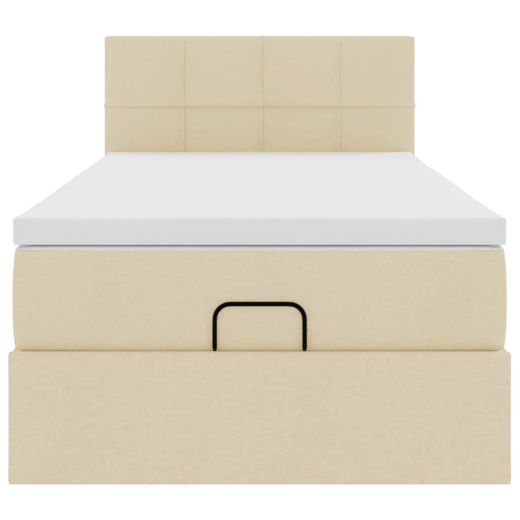 Ottoman-Bett mit Matratze Creme 100x200 cm Stoff