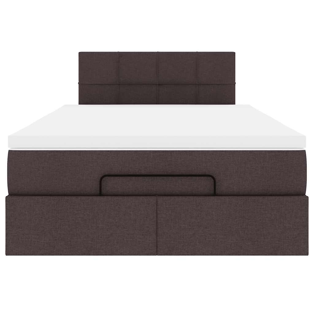 Ottoman-Bett mit Matratze Dunkelbraun 120x190 cm Stoff