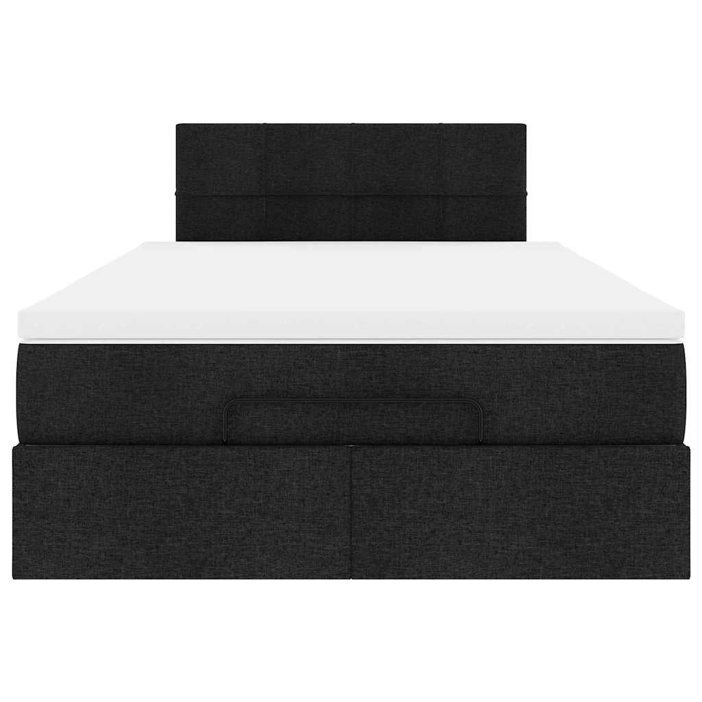 Ottoman-Bett mit Matratze Schwarz 120x200 cm Stoff