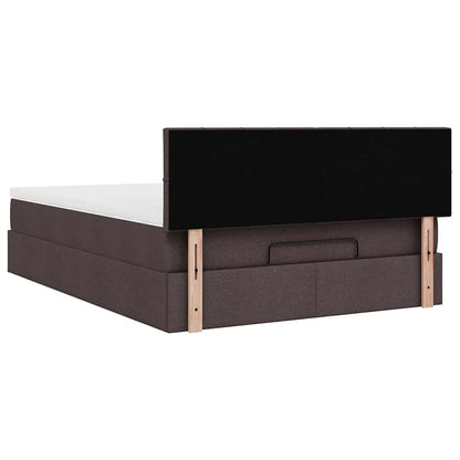 Ottoman-Bett mit Matratze Dunkelbraun 140x200 cm Stoff