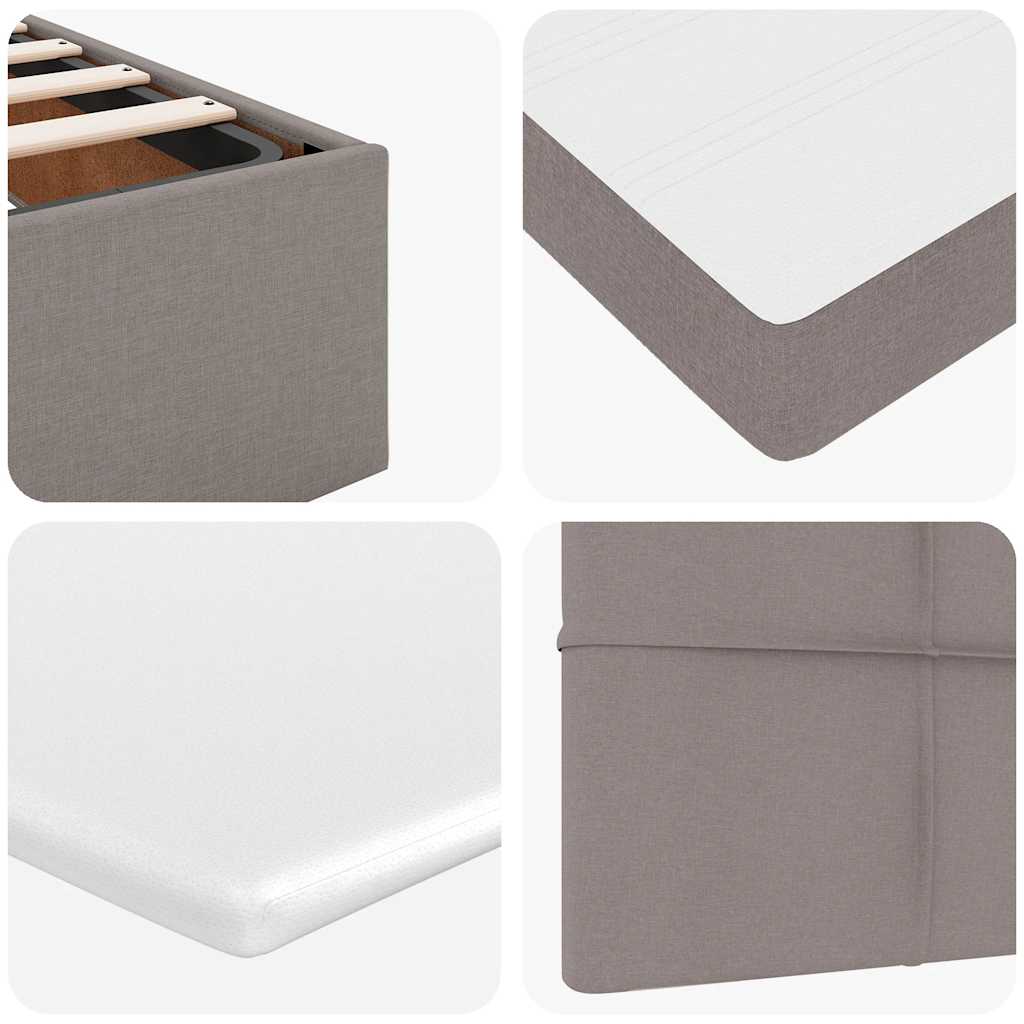 Ottoman-Bett mit Matratze Taupe 160x200 cm Stoff