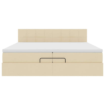 Ottoman-Bett mit Matratze Creme 200x200 cm Stoff