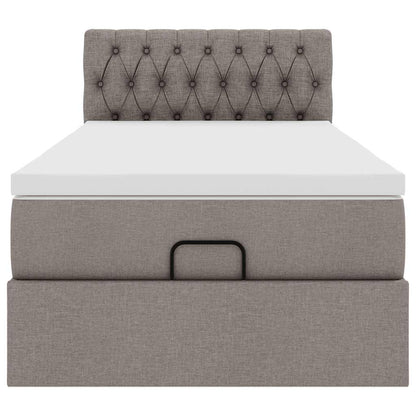 Ottoman-Bett mit Matratze Taupe 80x200 cm Stoff