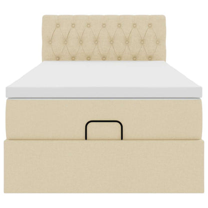 Ottoman-Bett mit Matratze Creme 100x200 cm Stoff