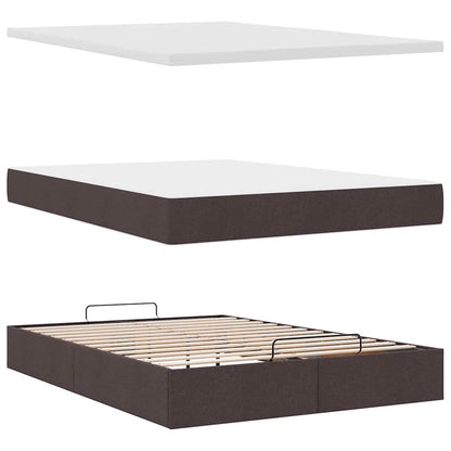 Ottoman-Bett mit Matratze Dunkelbraun 140x200 cm Stoff
