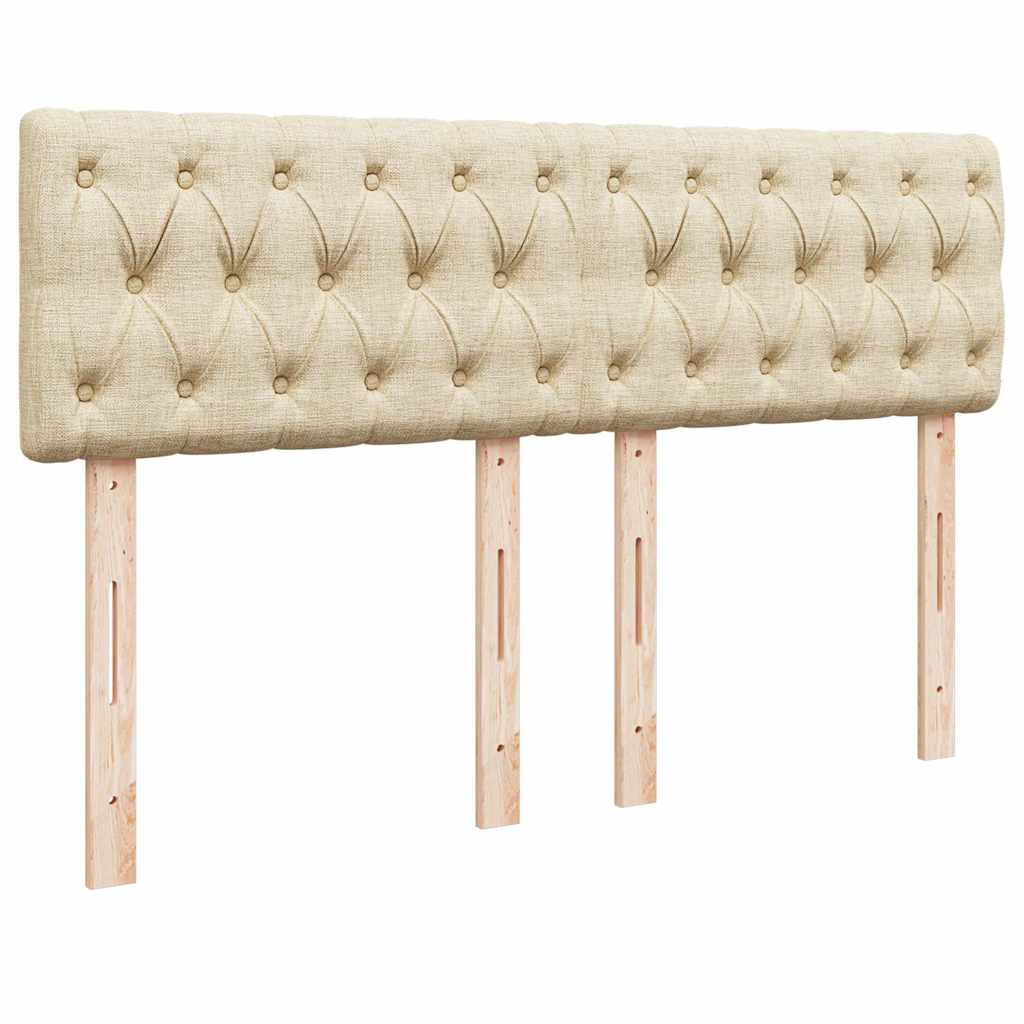 Ottoman bed with mattress cream 140x200 cm fabric