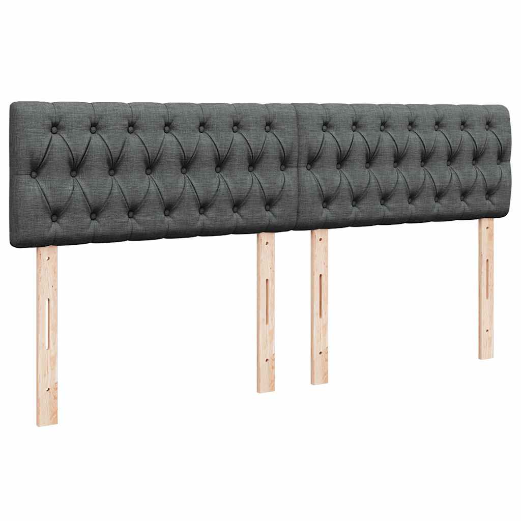 Lit ottoman avec matelas en tissu gris foncé 180x200 cm