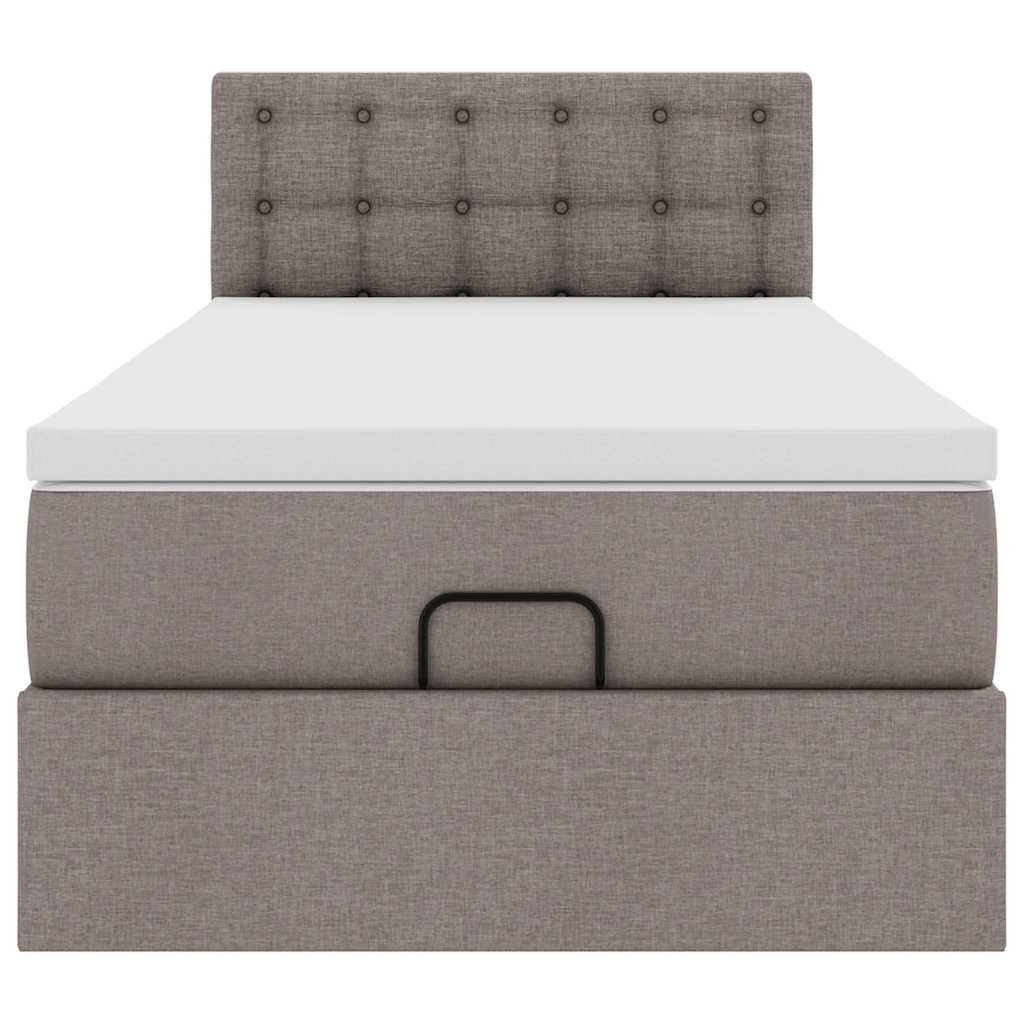 Ottoman-Bett mit Matratze Taupe 80x200 cm Stoff