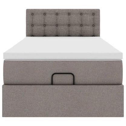 Ottoman-Bett mit Matratze Taupe 80x200 cm Stoff