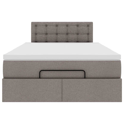 Ottoman-Bett mit Matratze Taupe 120x200 cm Stoff