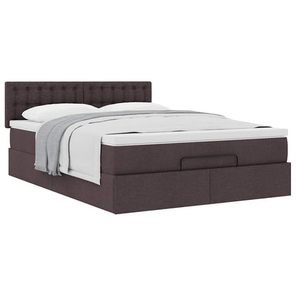 Ottoman-Bett mit Matratze Dunkelbraun 140x200 cm Stoff