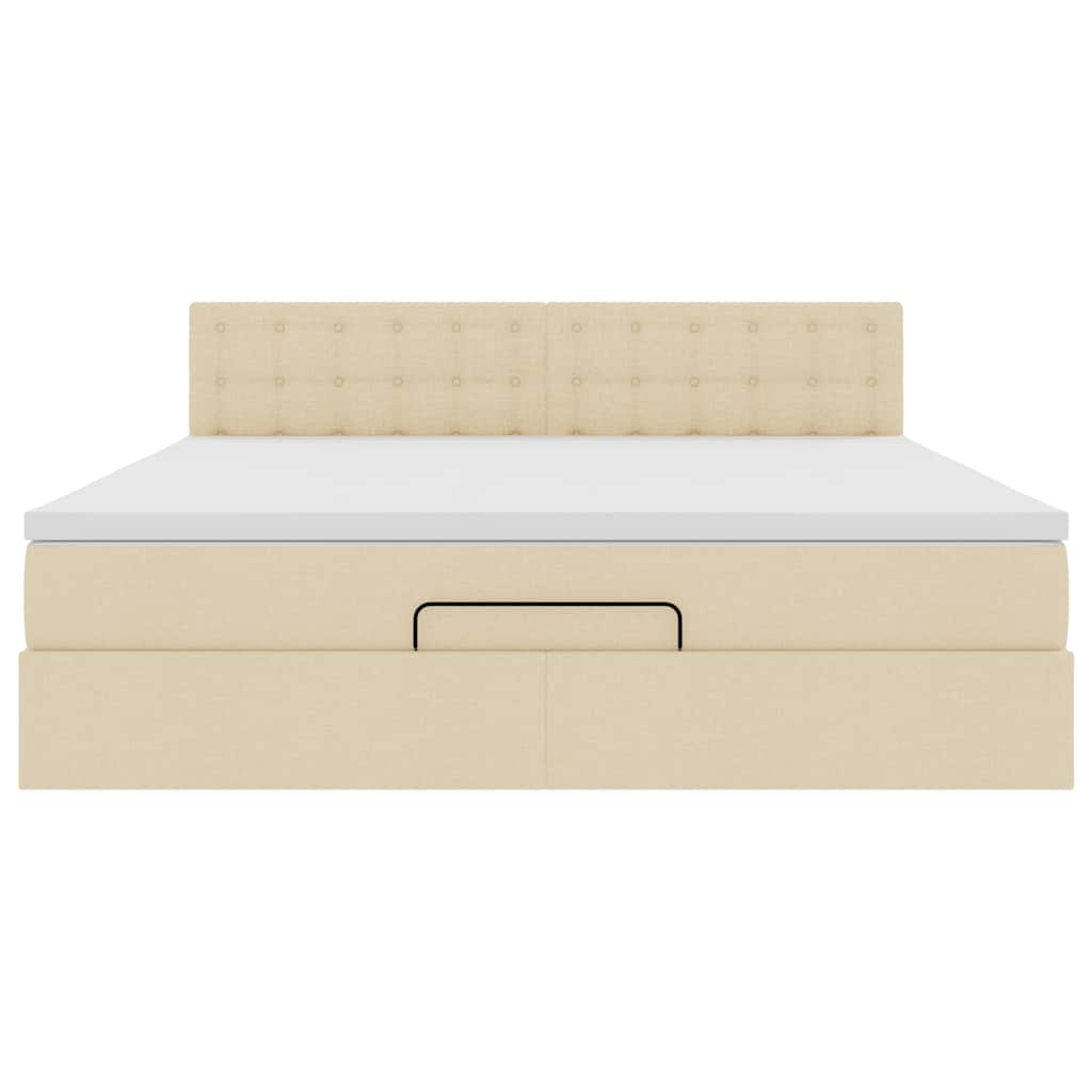 Ottoman-Bett mit Matratze Creme 180x200 cm Stoff