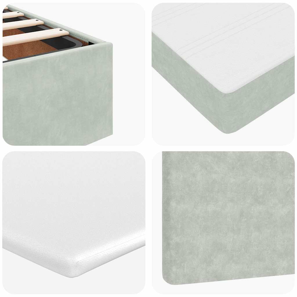 Ottoman-Bett mit Matratze Hellgrau 100x200 cm Samt