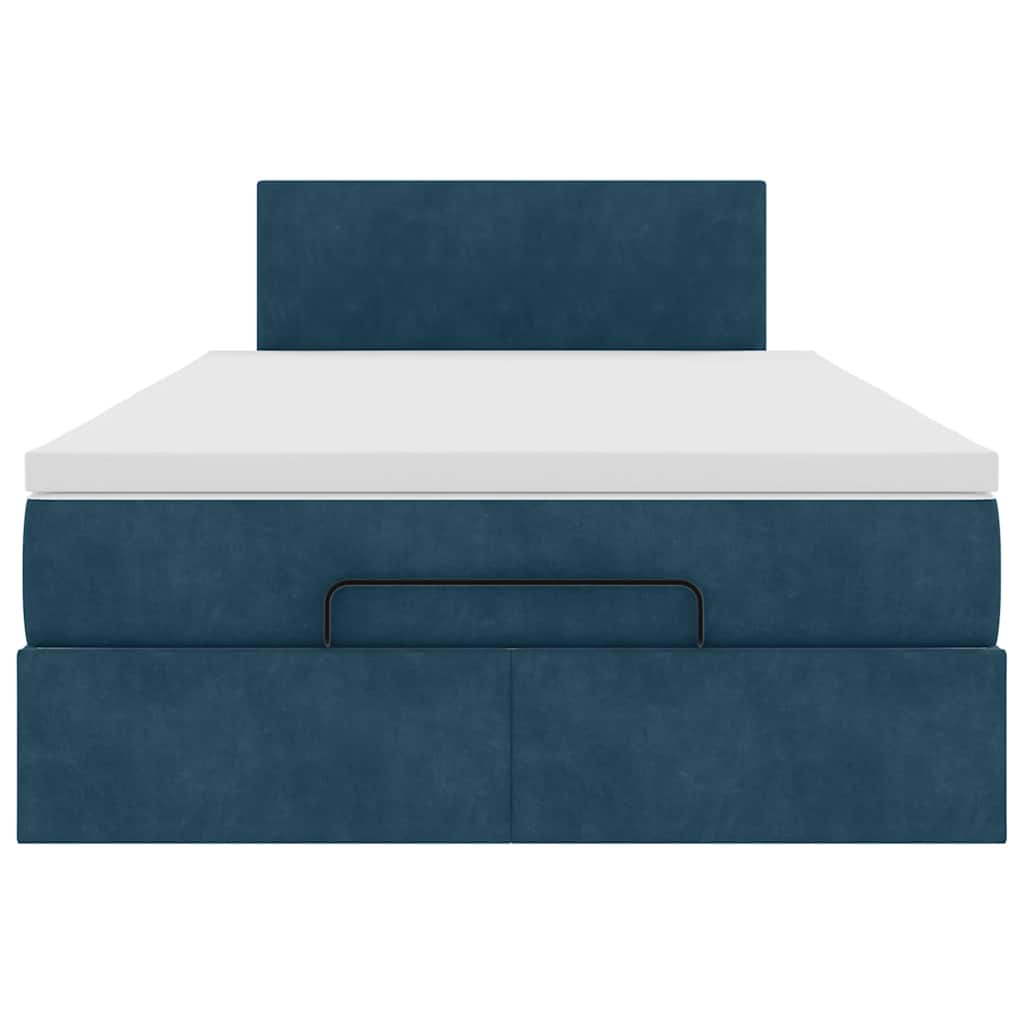 Ottoman-Bett mit Matratze Dunkelblau 120x200 cm Samt