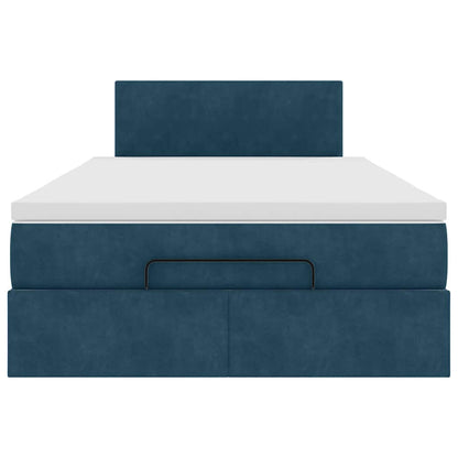 Ottoman-Bett mit Matratze Dunkelblau 120x200 cm Samt