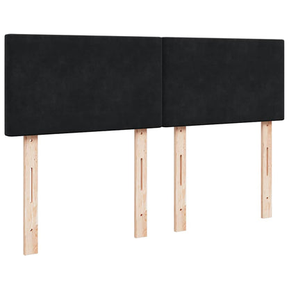 Ottoman-Bett mit Matratze Schwarz 140x190 cm Samt