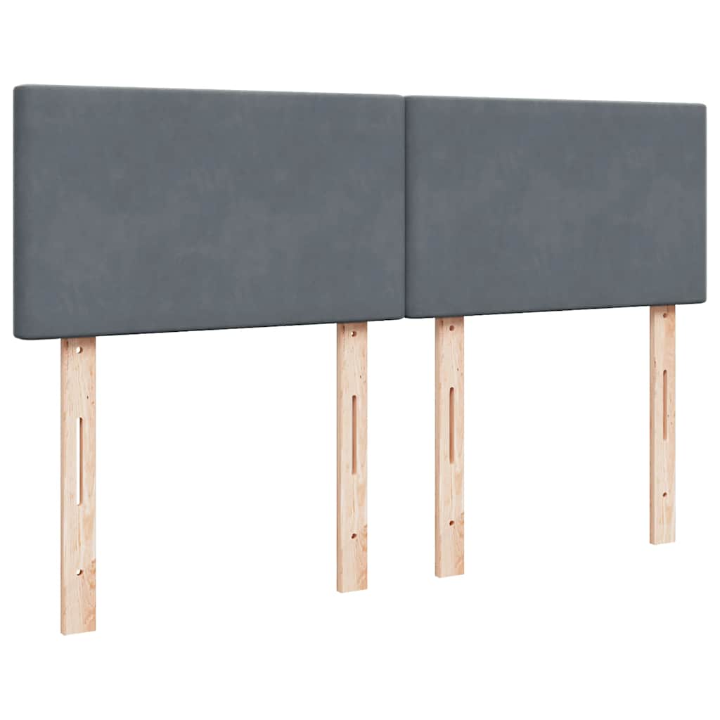 Lit ottoman avec matelas en velours gris foncé 140x200 cm