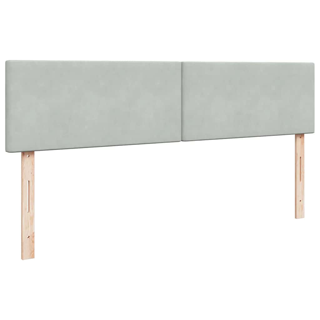 Ottoman-Bett mit Matratze Hellgrau 160x200 cm Samt