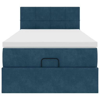 Ottoman-Bett mit Matratze Dunkelblau 90x190 cm Samt