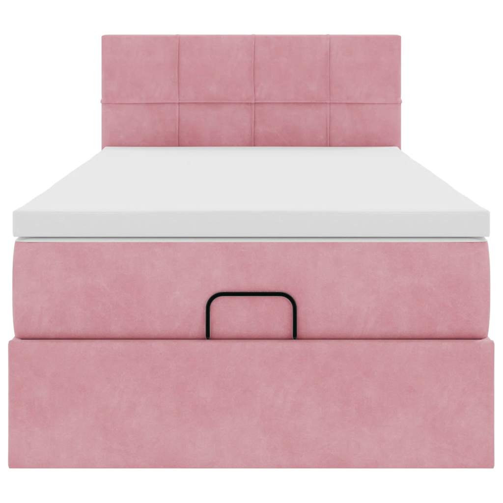 Ottoman-Bett mit Matratze Rosa 90x190 cm Samt