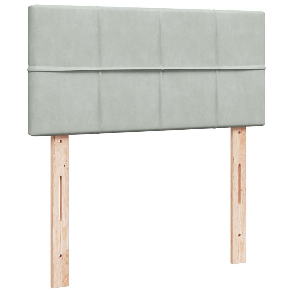 Ottoman-Bett mit Matratze Hellgrau 100x200 cm Samt