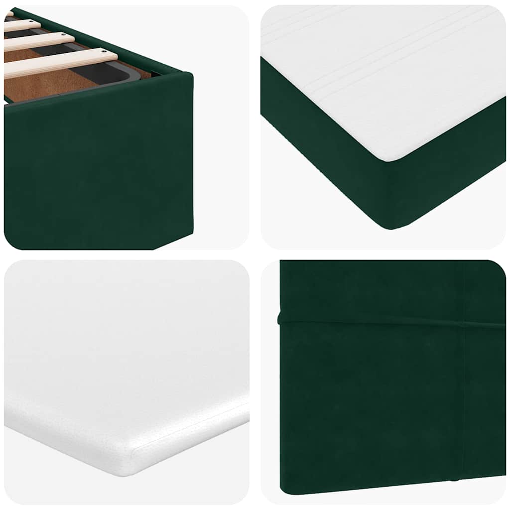 Ottoman-Bett mit Matratze Dunkelgrün 100x200 cm Samt