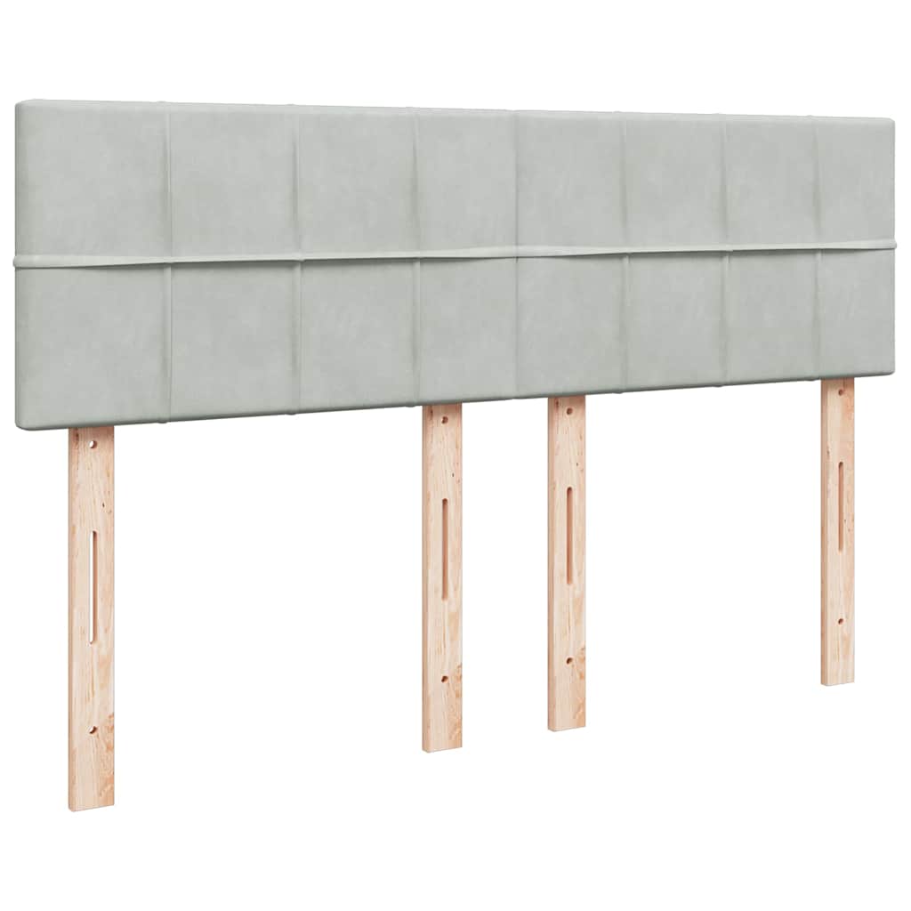 Ottoman-Bett mit Matratze Hellgrau 140x190 cm Samt