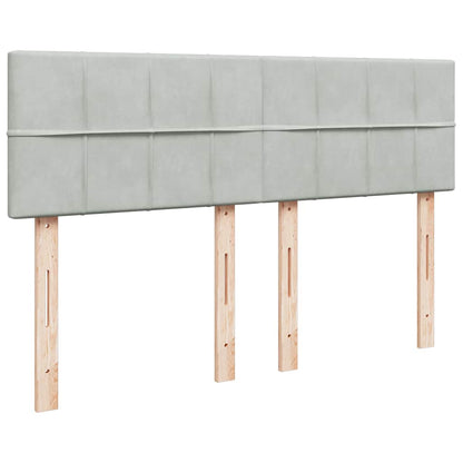 Ottoman-Bett mit Matratze Hellgrau 140x190 cm Samt