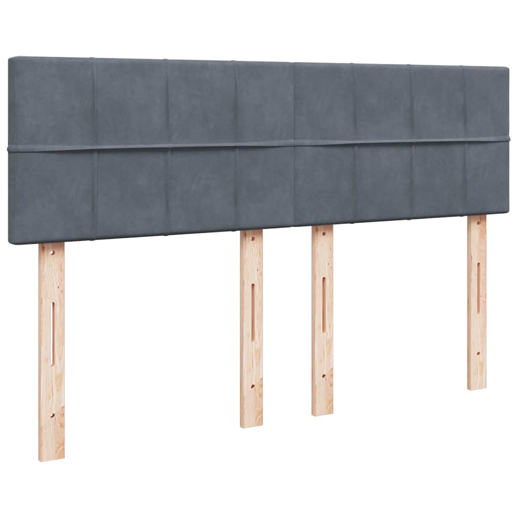 Ottoman-Bett mit Matratze Dunkelgrau 140x190 cm Samt