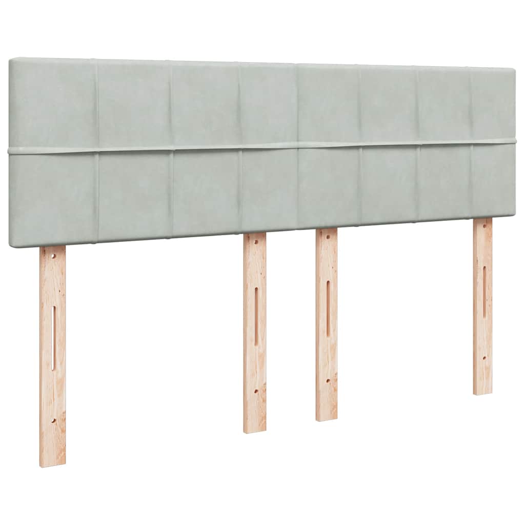 Ottoman-Bett mit Matratze Hellgrau 140x200 cm Samt