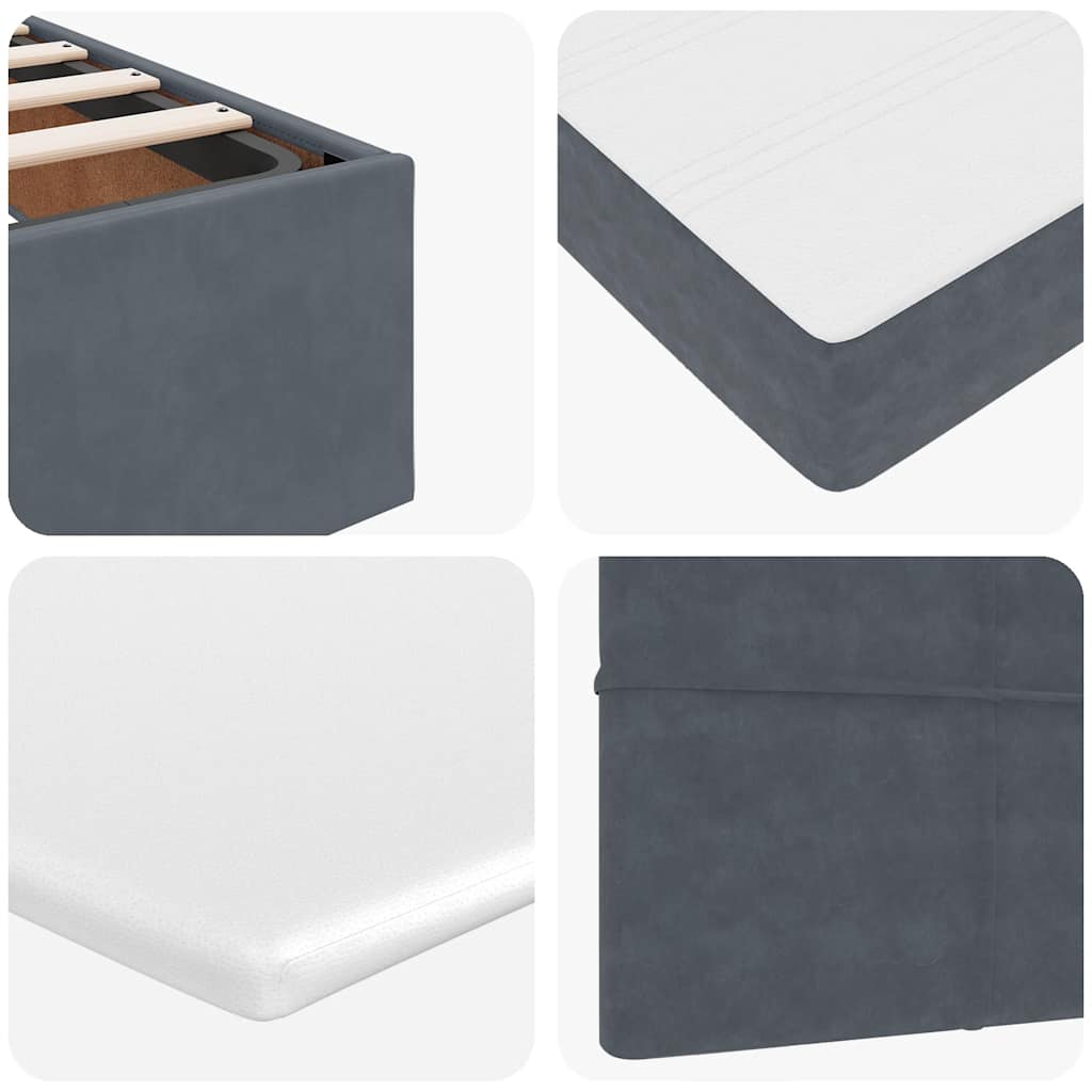 Ottoman-Bett mit Matratze Dunkelgrau 140x200 cm Samt