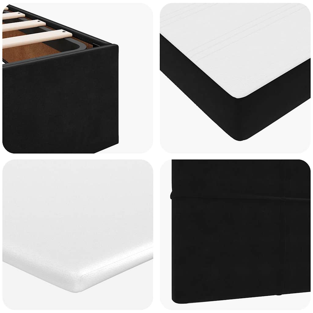 Ottoman-Bett mit Matratze Schwarz 160x200 cm Samt