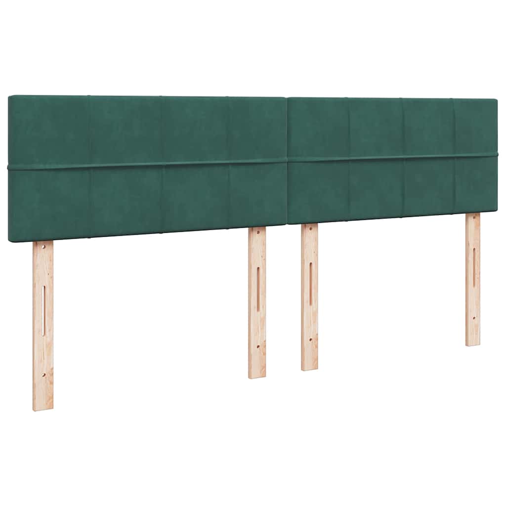 Lit ottoman avec matelas en velours vert foncé 180x200 cm