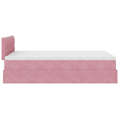 Ottoman-Bett mit Matratze Rosa 120x200 cm Samt
