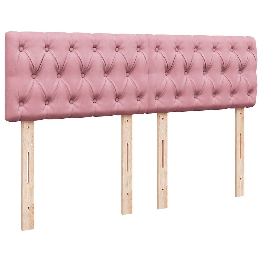 Ottoman-Bett mit Matratze Rosa 140x190 cm Samt
